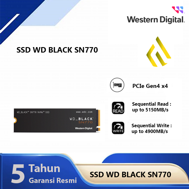 SSD WD Black SN770 250GB 500GB 1TB - SSD M.2 NVMe PCIe