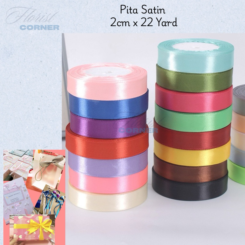 

[ Roll ] Pita Satin 2cm / Ribbon / Pita Buket Bunga Gift Hampers Kado
