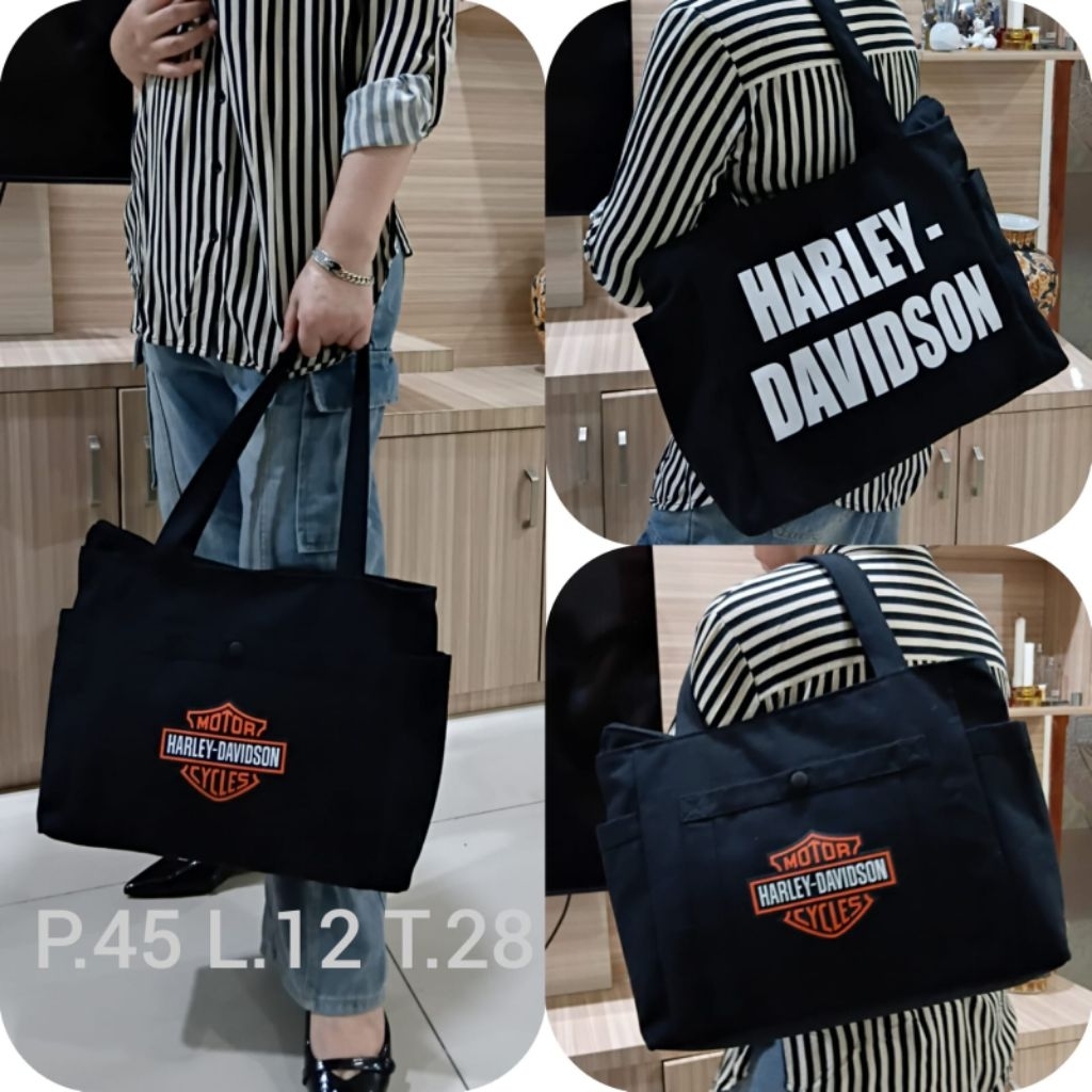 Tote Bag Harley Davidson | Tas Canvas Harley Davidson | Tas Harley Davidson