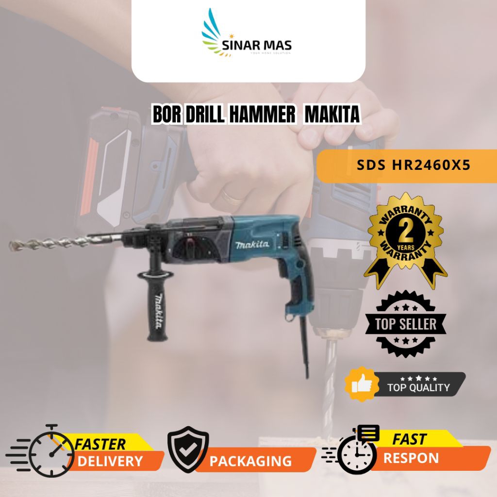 BOR DRILL HAMMER SDS HR2460X5 MAKITA
