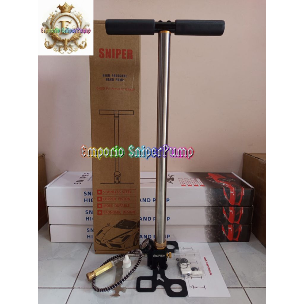 Pompa PCP 3 Stage Sniper Lipat Evo, Pompa PCP Import 6000psi Kaki Lipat Evo