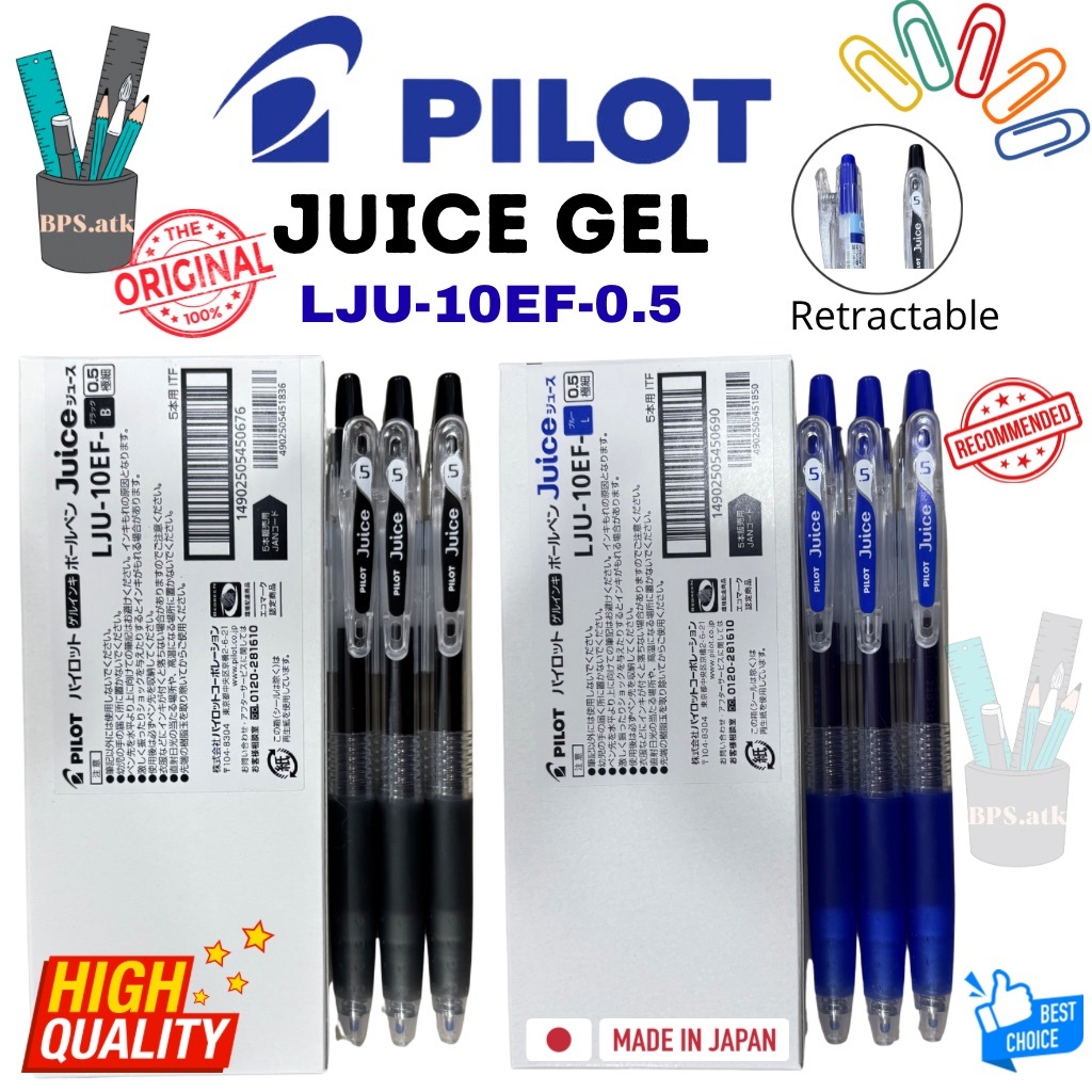 

(5 pcs) PILOT Juice Gel LJU-10EF-0.5 mm / LJU-10EF-0.7 mm Retractable Pulpen Cetek Original Japan