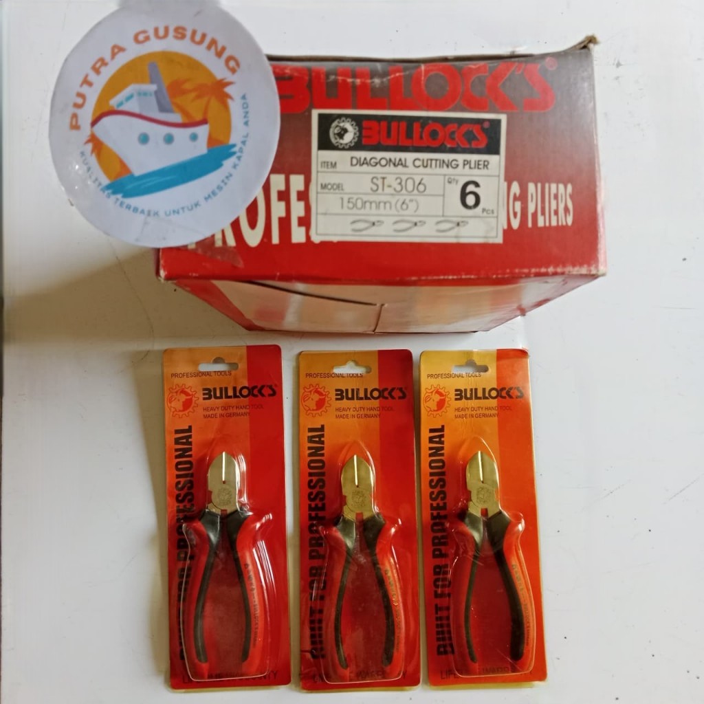 Bullocks Diagonal Cuttling Pliers/Tang Potong 150mm 6"