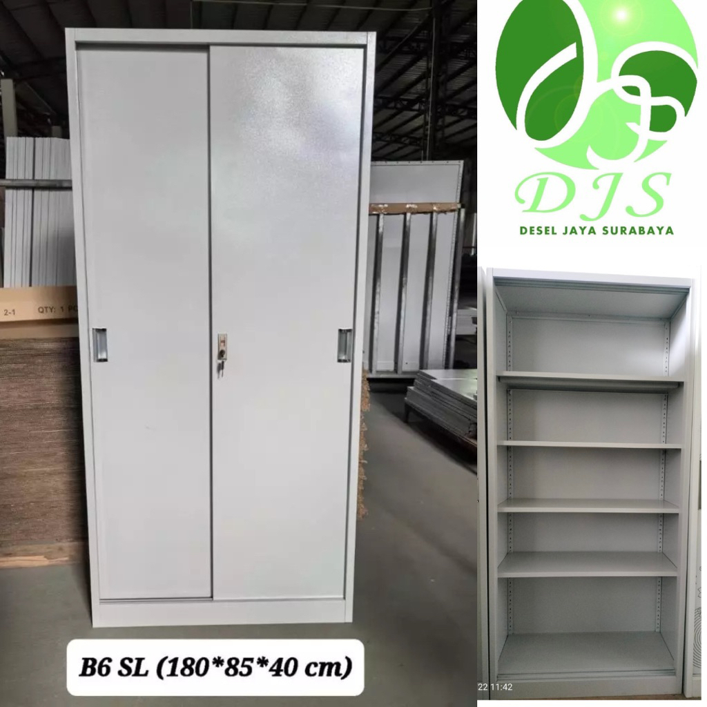 Lemari arsip Besi B6 SL - Lemari Kantor Besi Sliding - Lemari Arsip Besi Sliding - Lemari File besi 