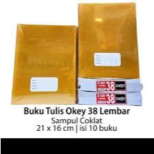 

1pack-10buah Buku Tulis Pendek Isi 38 Lembar Sampul Coklat/Kraft Okey