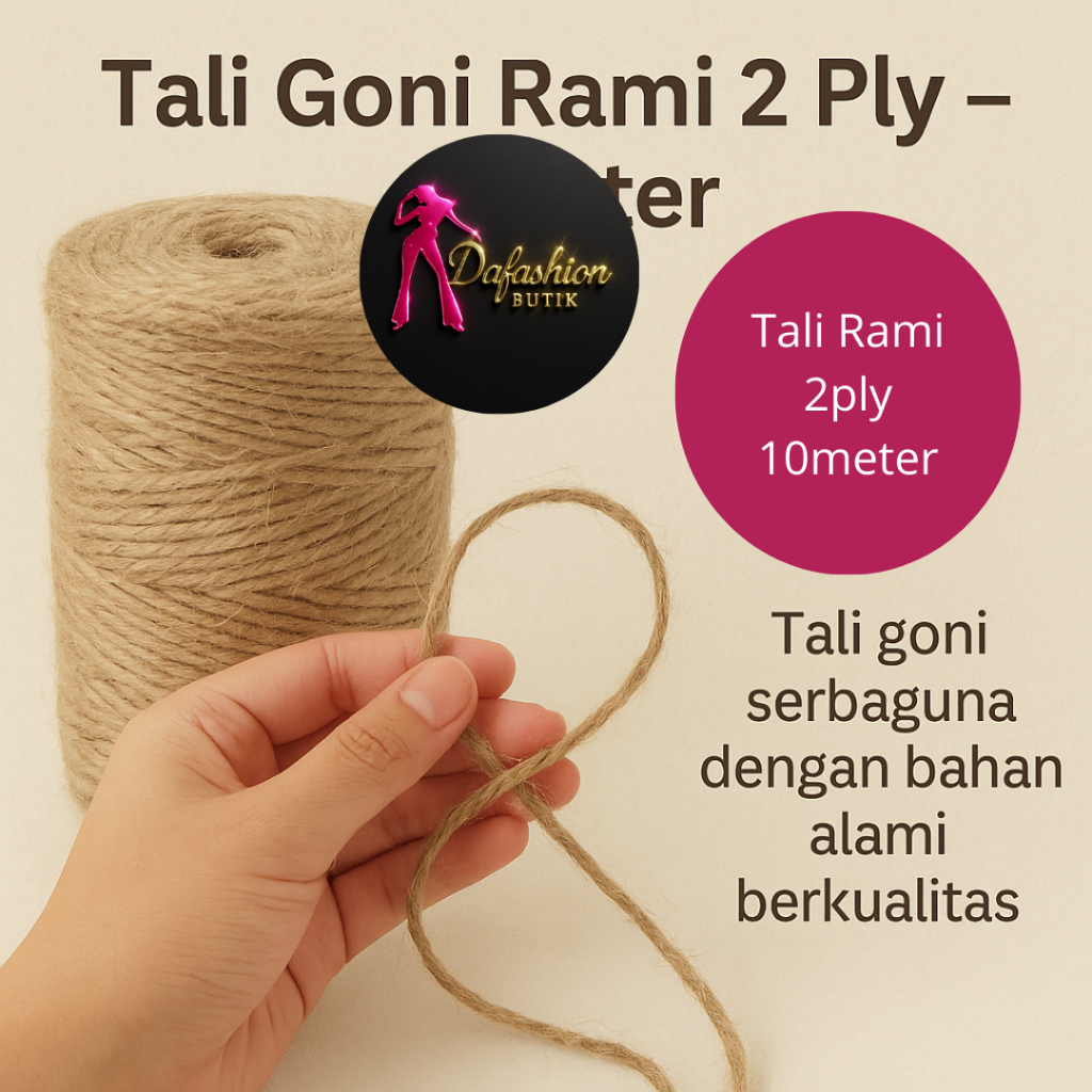 

10Meter Tali Goni 2 Ply Serbaguna untuk Kerajinan dan Dekorasi