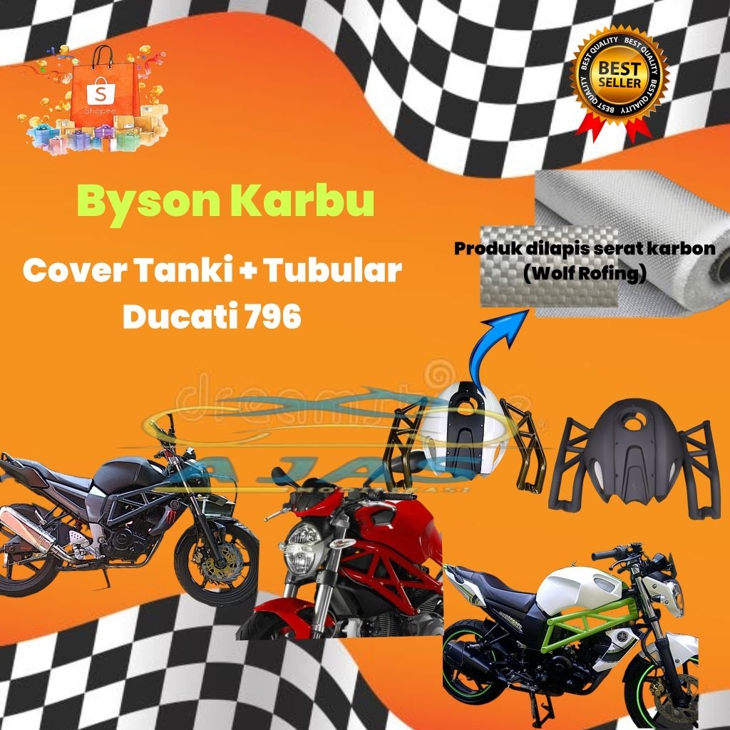 paket 2 C.Tanki Dan Tubular Type Ducati 796, Byson Karbu
