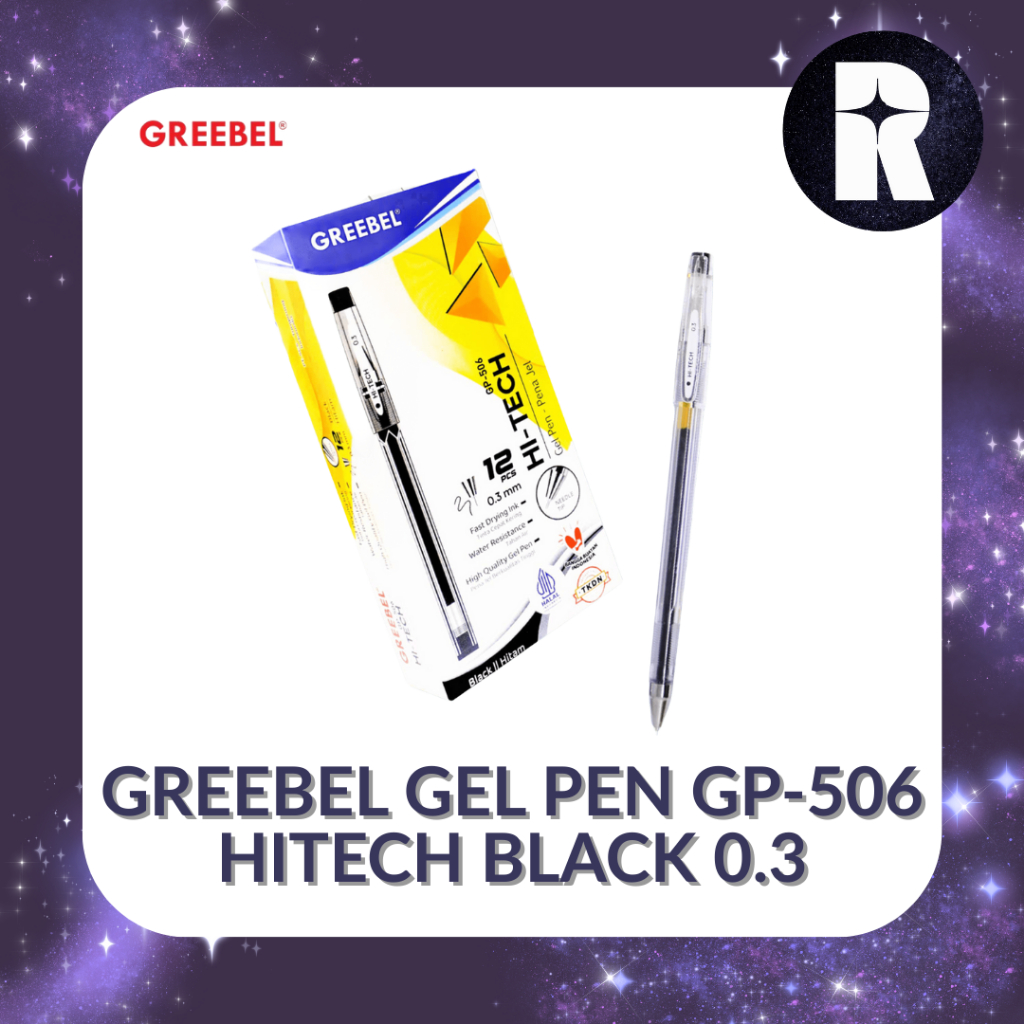 

PULPEN HITAM GREEBEL GEL PEN GP-506 HITECH 0.3 (PCS)