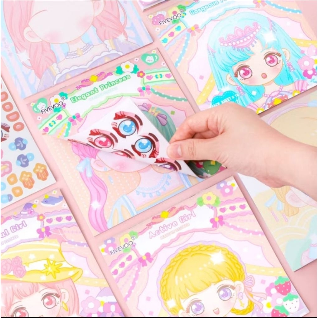 Buku Stiker Mainan Anak-anak/Buku Stiker Makeup Anak