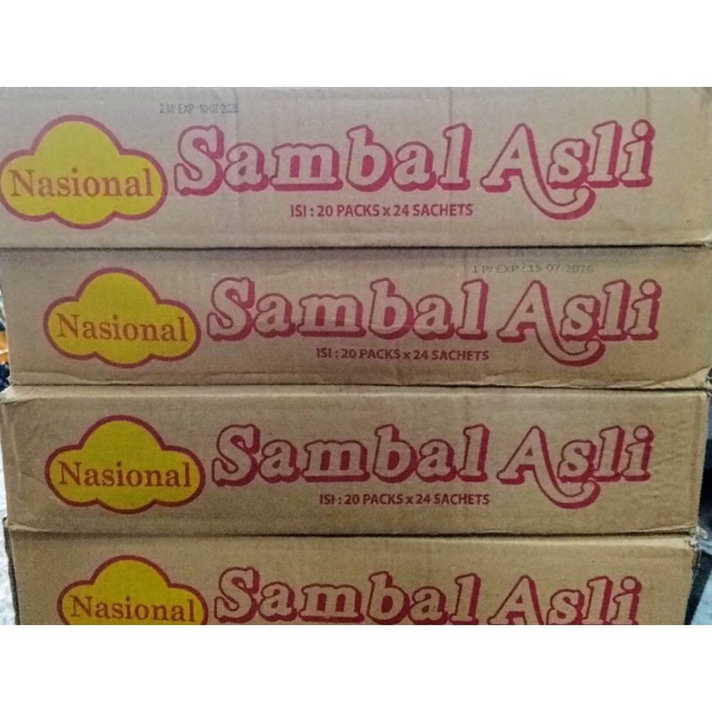 

SAUS SAMBAL NASIONAL / SAOS SAMBAL SACHET NASIONAL 1 KARTON ISI 20X24PCS