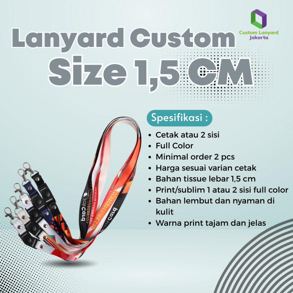 

Tali Lanyard ID Card Desain Lebar 1,5cm 2 sisi