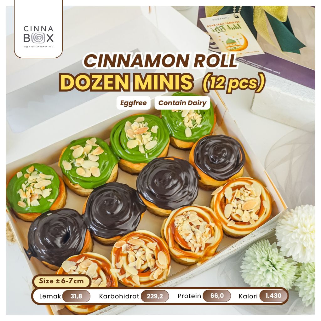 

CINNAMON ROLLS MINIS ISI 12/DOZEN MINIS/ROTI ROLL