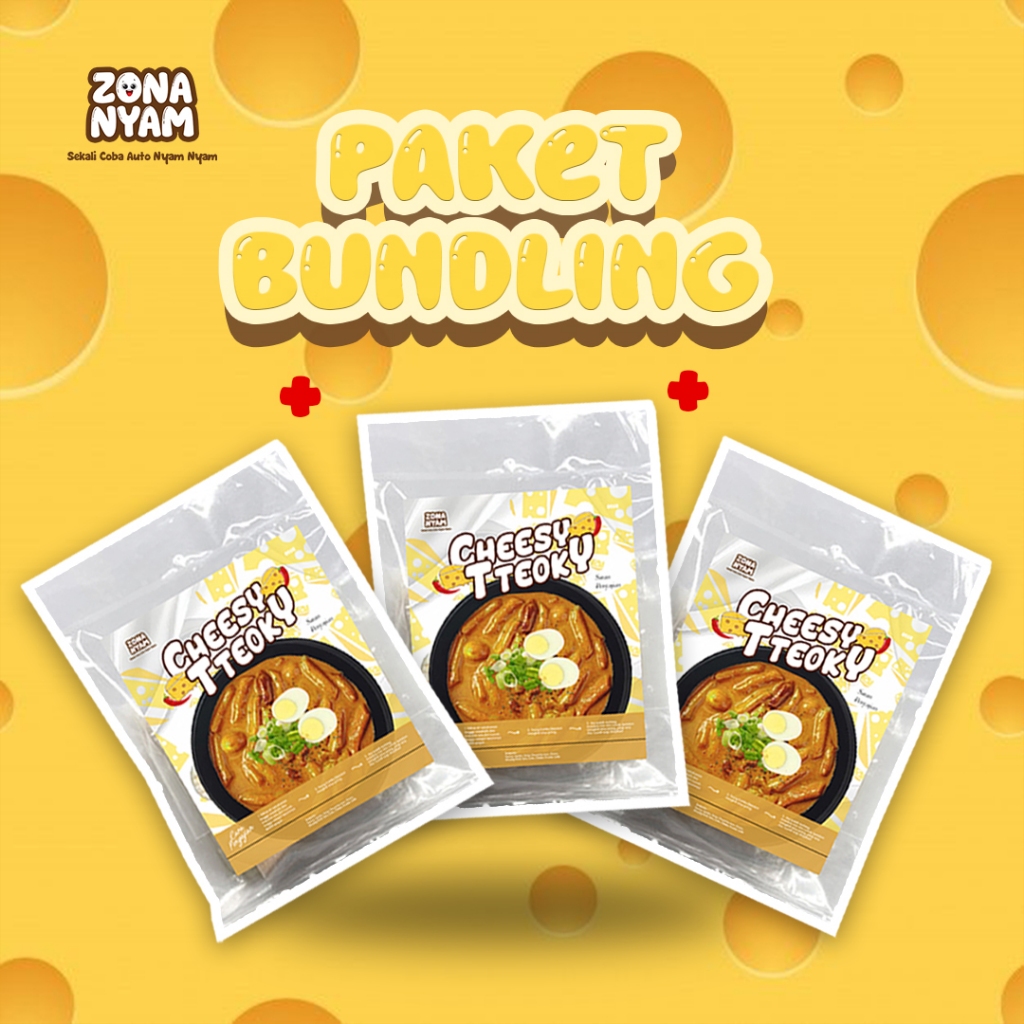 

ZONA NYAM Paket Bundling 3pcs Toppoki Keju Cheesy Creamy - Tteokbokki Keju - Topokki Rose Keju Cheese