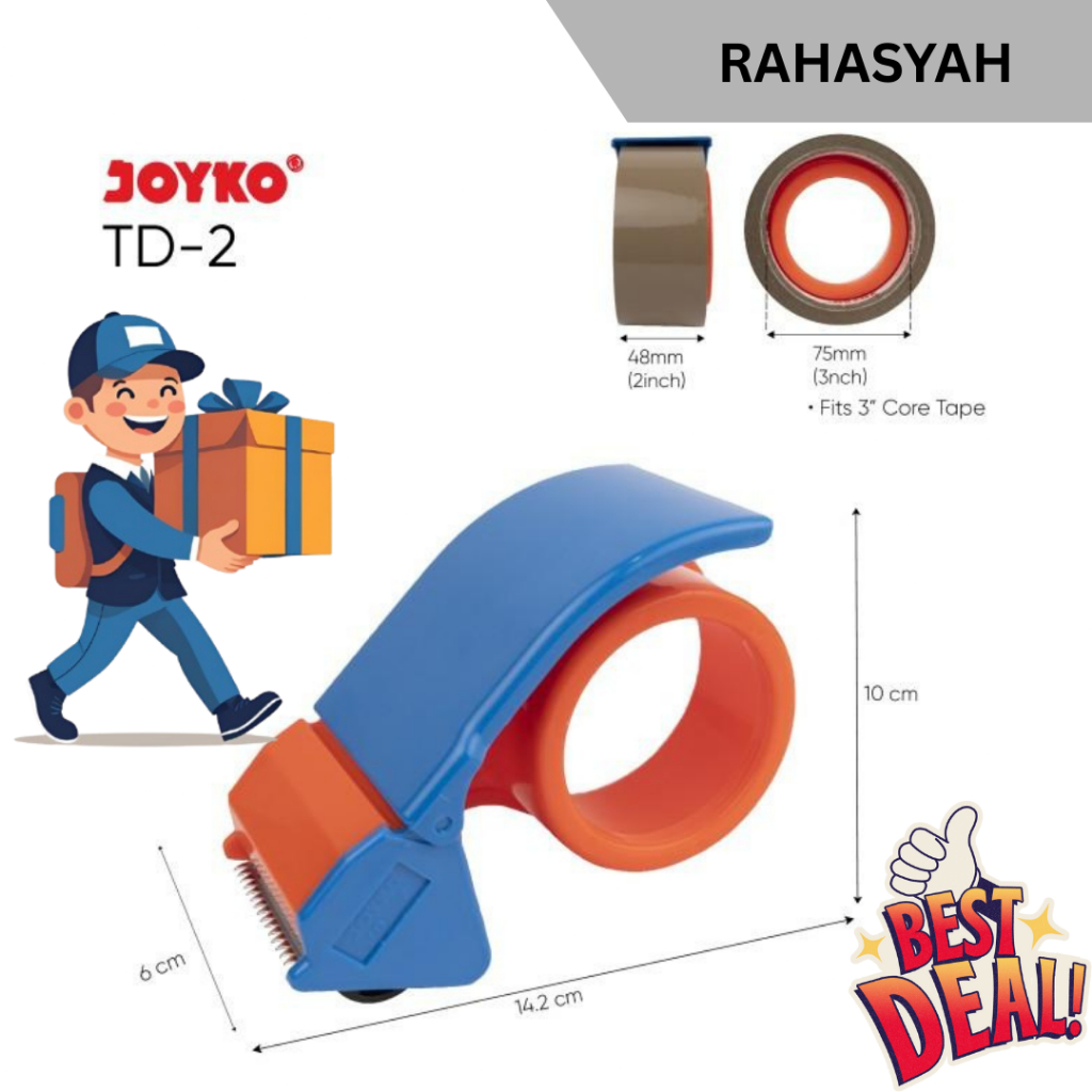 

Tape Cutter Tape Dispenser Pemotong Pita Perekat Joyko TD-2 plastik ~ TD-2S besi
