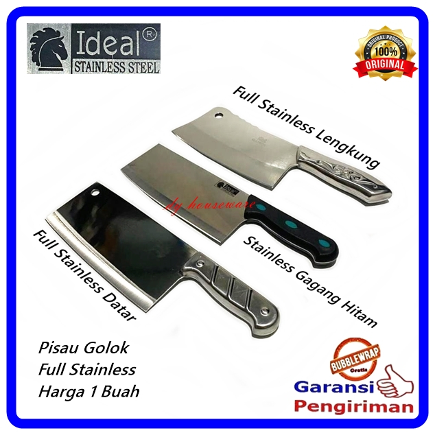 Golok Daging Stainless Pisau Potong Daging Tulang Golok Tulang Tajam Stainles IDEAL GANOM