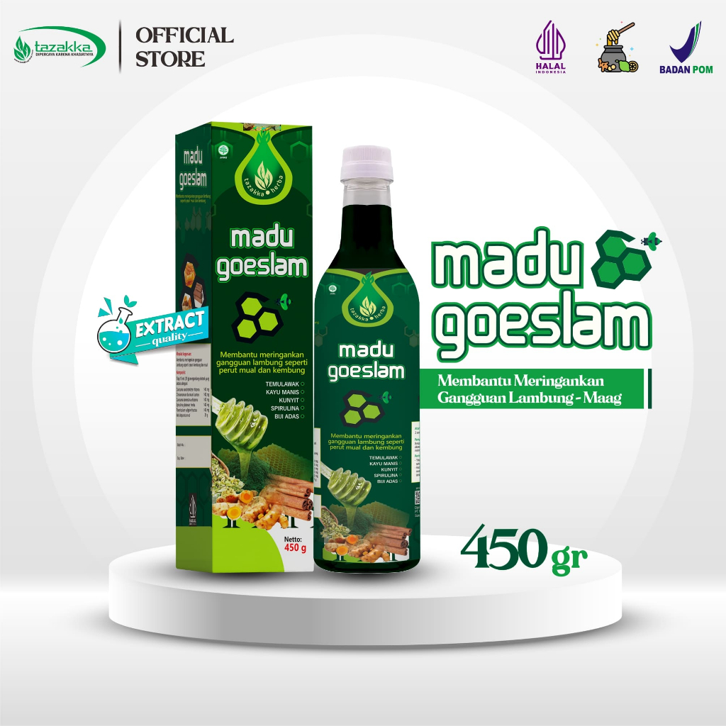 

Madu Goeslam Untuk Asam Lambung dan GERD Maag Kronis Herbal Asli Tazakka 450gr