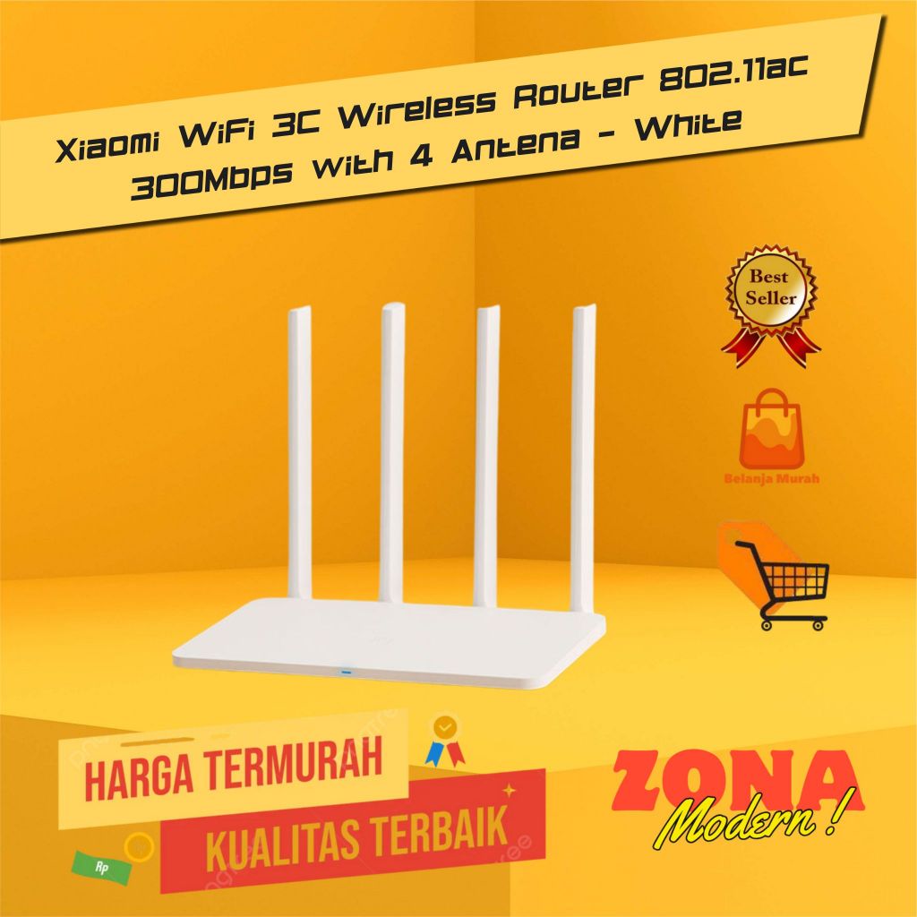 Xiaomi WiFi 3C Wireless Router 802.11ac 300Mbps with 4 Antena - White