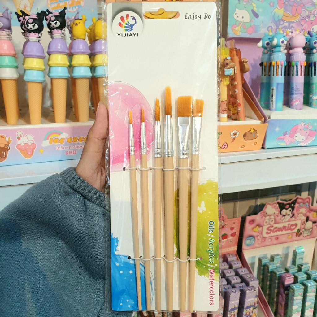 

#KarensMart SET. Kuas Lukis Isi 6pcs