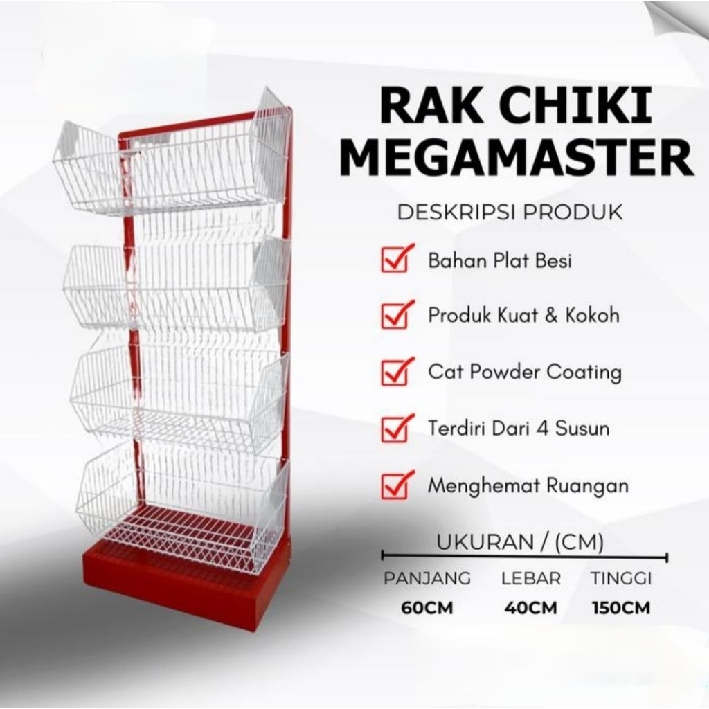 RAK CHIKI/SNACK MEGA MASTER TANPA RODA 4SUSUN