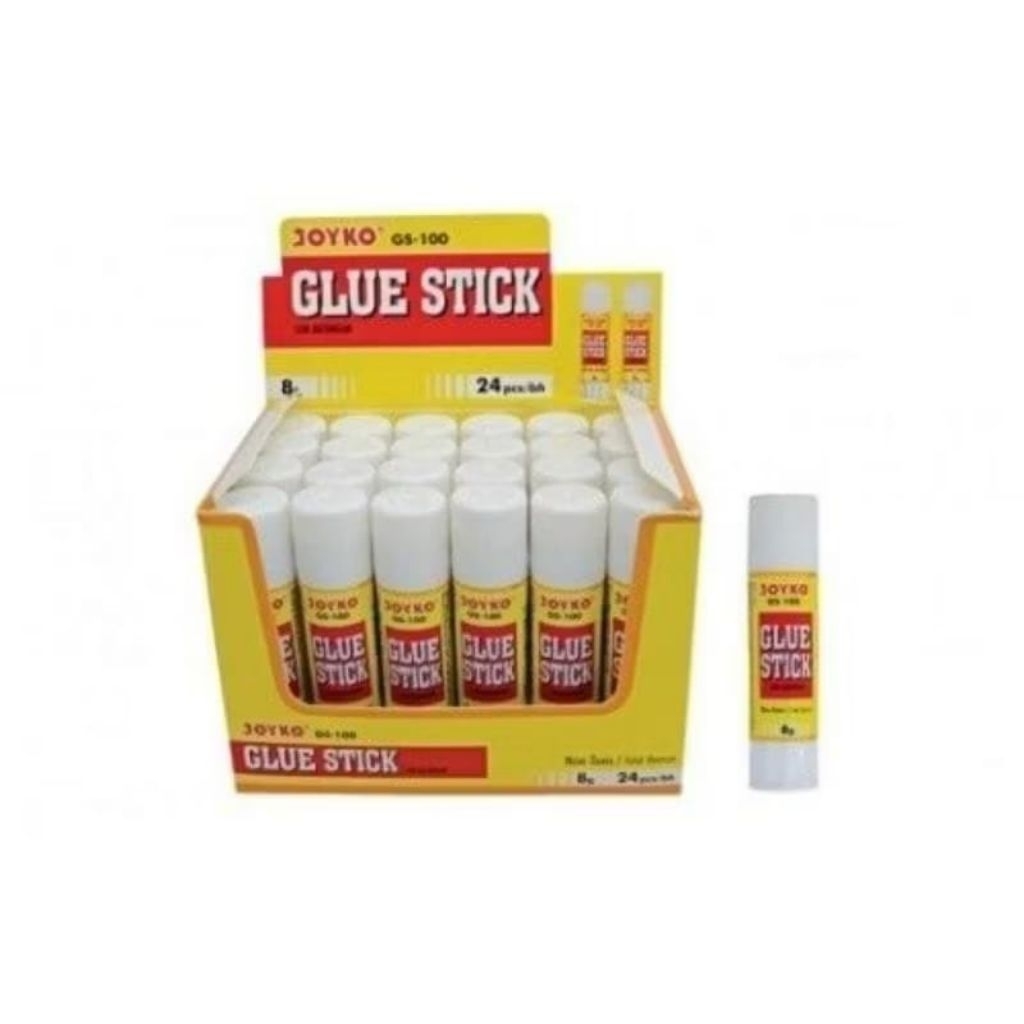 

BOX ISI 24] GLUE STICK 8GR JOYKO GS-100 / LEM STIK GS100 JOYKO 8GR / LEM KERTAS STICK PADAT