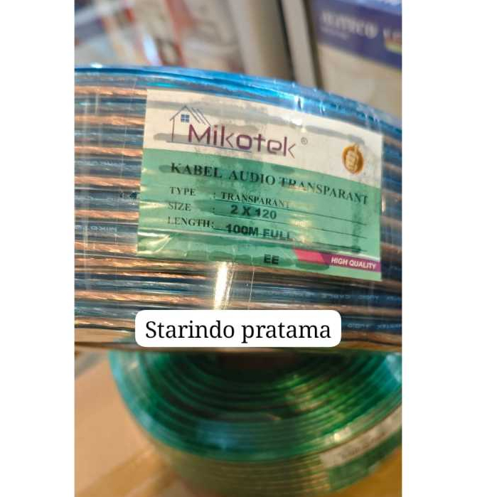 MIKOTEK KABEL AUDIO TRANSPARAN/KABEL LISTRIK SERABUT TRANSPARAN 2X120 100 METER
