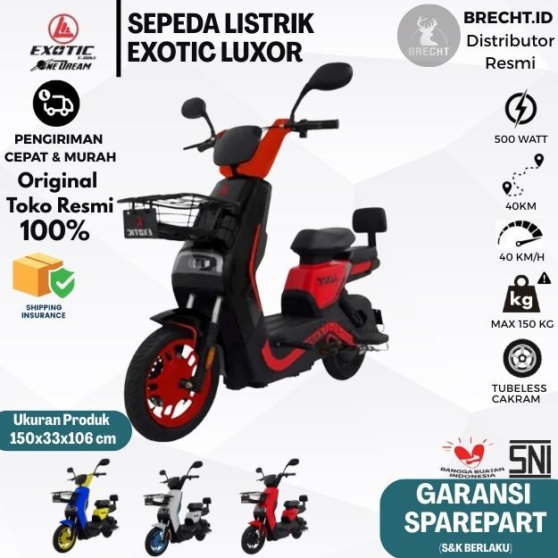 Sepeda Listrik E bike Exotic LUXOR By Pacific ORIGINAL GARANSI TERMURAH