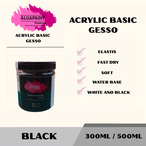 

Algapaint premium acrylic gesso white and black / cat akrili / kanvas / paint art / aesthetic