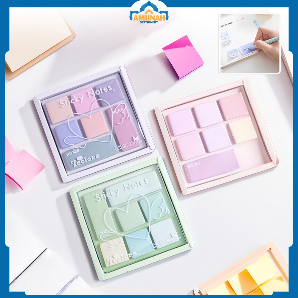 

Sticky Notes Macaron Pallate Edition Memo Tempel Mini Aesthetic / Sticky Note Bentuk Eye Shadow Catatan Kecil Amiinah Stationery A117