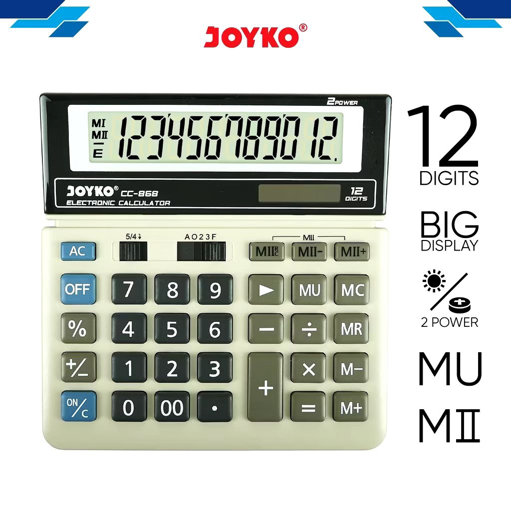 

Joyko CC-868 | Calculator | Kalkulator 12 Digits