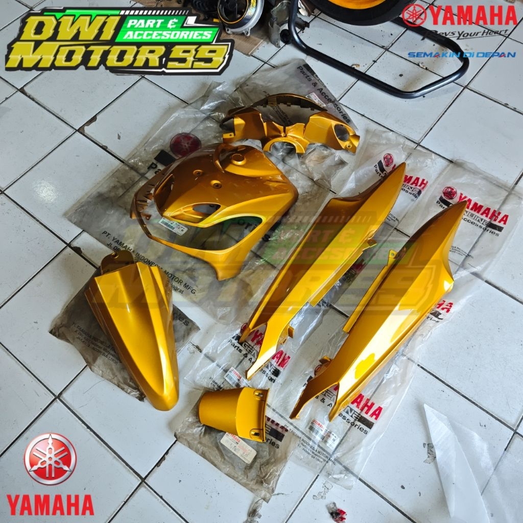 FULLSET COVER BODY ALUS MIO SMILE KUNING GOLD ORIGINAL ORI YAMAHA
