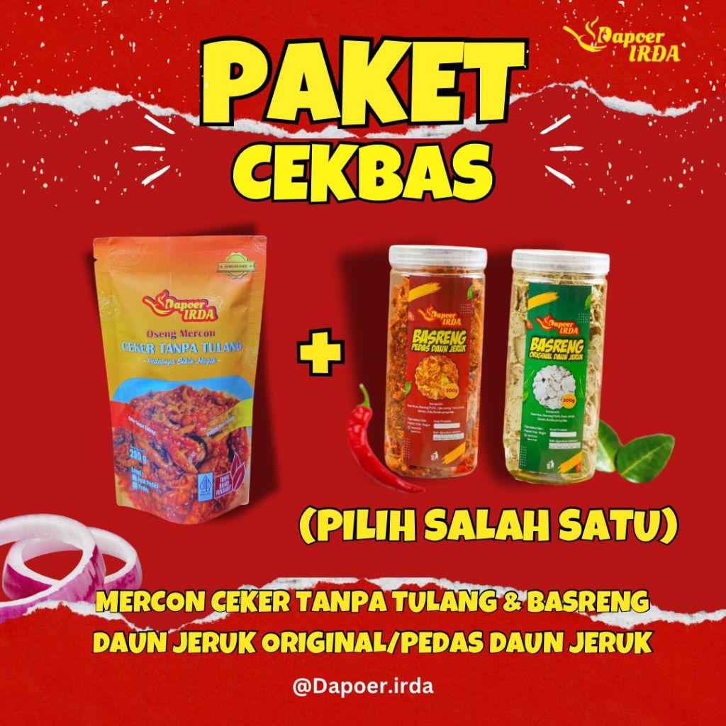 

Dapoer Irda Paket CekBas Mercon Ceker Tanpa Tulang + Basreng