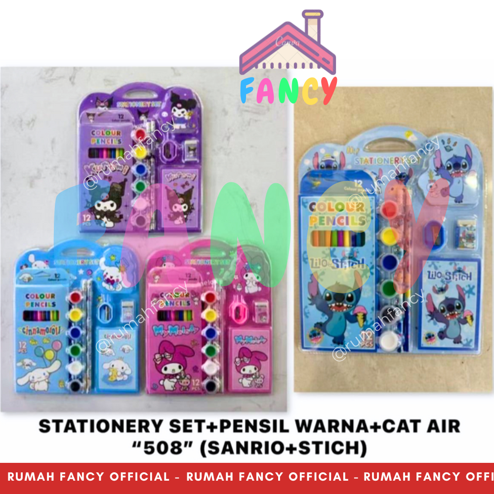 

Paket Alat Tulis + Pensil Warna + Cat Air Study Set Lucu 508 Set Melukis dan Mewarnai Lucu Unik