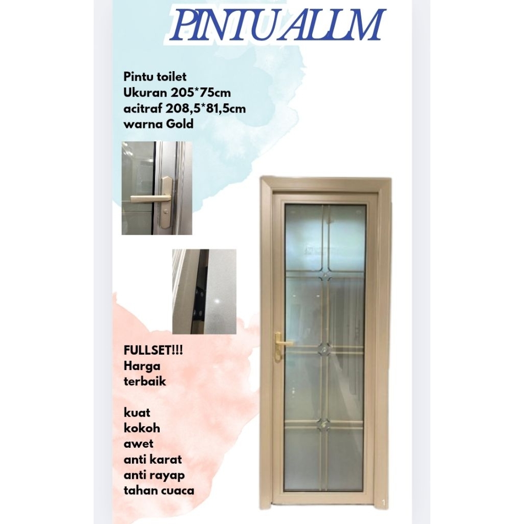 PINTU TOILET ALLUMINIUM /PINTU TOILET/PINTU KAMAR MANDI