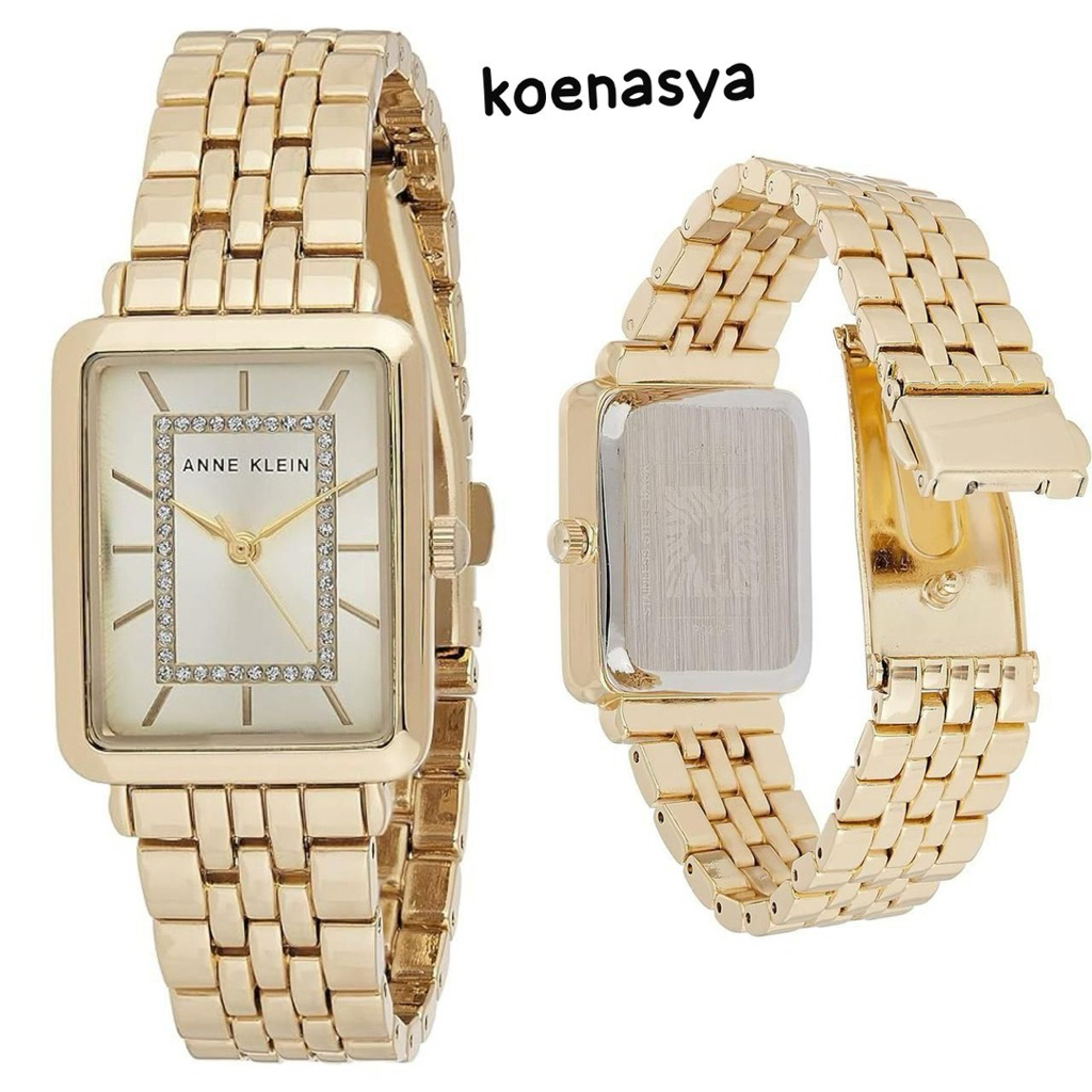 jam tangan wanita original anne klein watch AK/3760CHGB new (2.4cm) gold