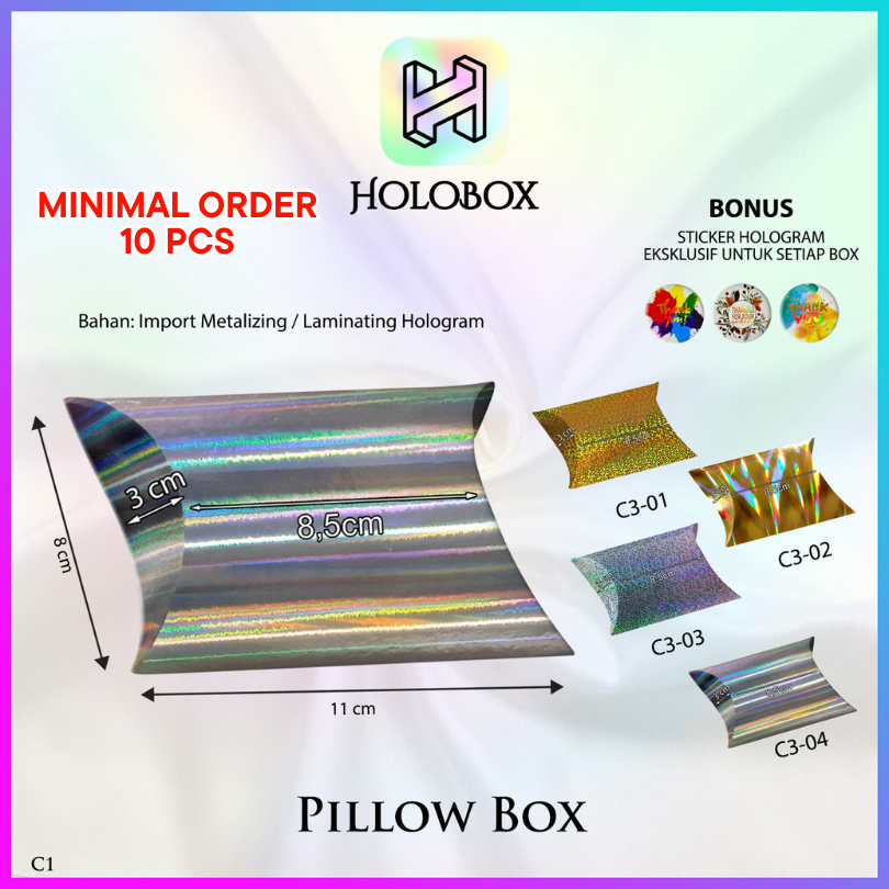 

Kotak Pillow | Souvenir Box| Kotak Hadiah Hologram (11x8x3)
