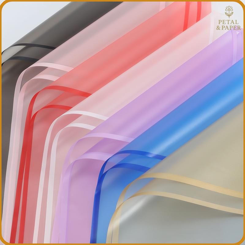 

Flower Wrapping Paper Transparan List Kertas Buket Bunga Korea Cellophane KB05