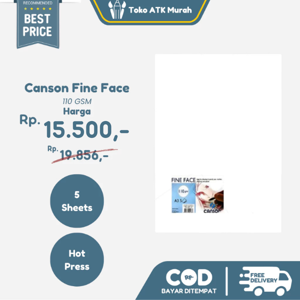 

Canson Fine Face 110 Gsm A3 Kertas Gambar Pencil Pastel Paper 5 Lembar