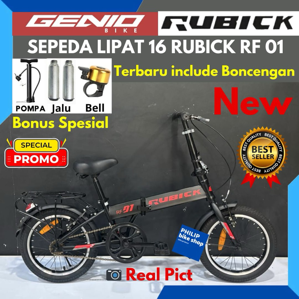 Sepeda Lipat 16 Rubick RF 01 Sepeda anak dewasa Boncengan Terbaru