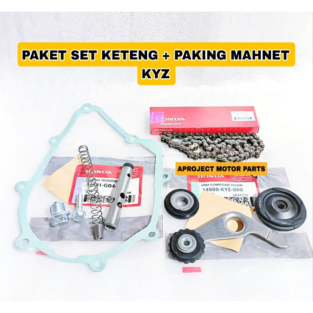 PAKET KETENG + PAKING MAGNET KYZ  RANTAI KETENG SULING TENSIONER PLAT ROLL KETENG BAUT SULING SUPRA 