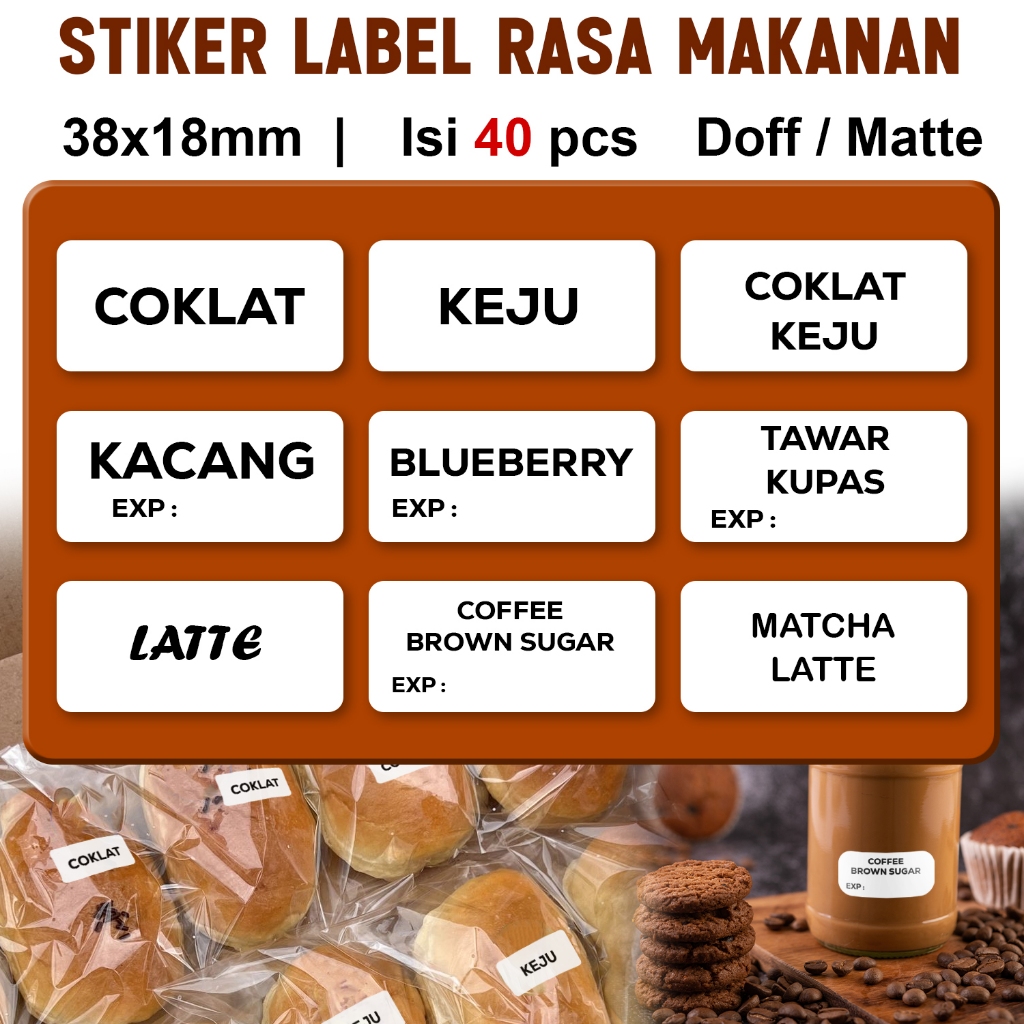 Stiker Rasa Makanan / Minuman Sticker Roti Kopi Botol Snack