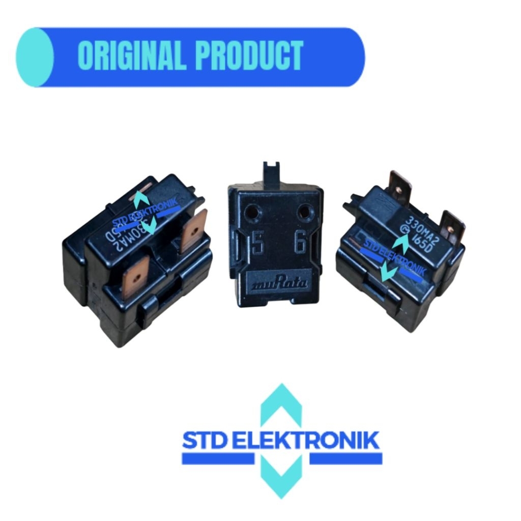 PTC original murata 2 pin kanan - Relay original murata 2 soket di kanan - Rilay untuk kulkas, showc
