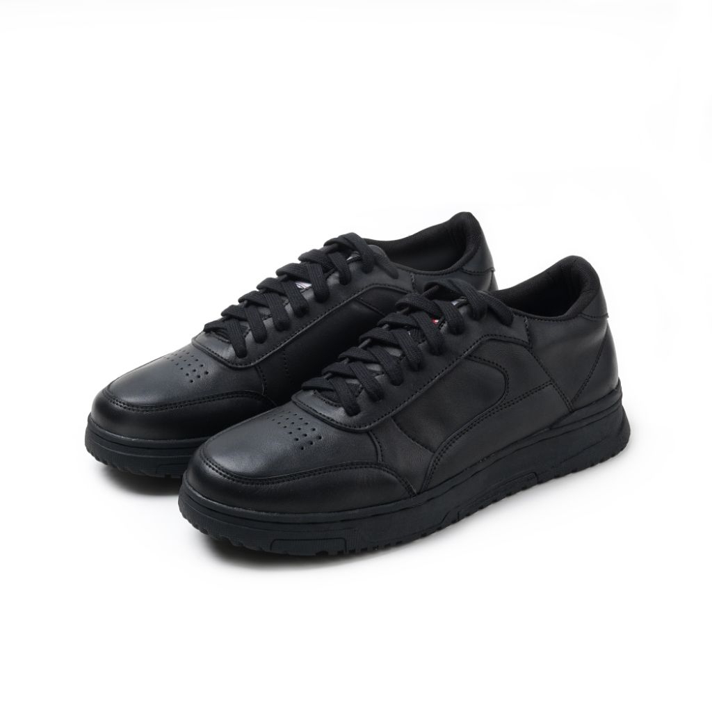 Piede - Galib Series Leather Low-Top Sneakers – Classic Trainer Style black