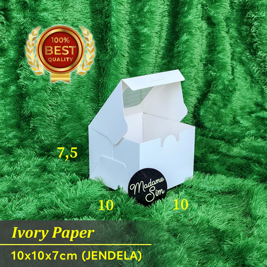 

BOX IVORY - BOX LAMINASI - KOTAK MINI CHIFFON MUFFIN 10x10x7 - JENDELA (ISI : 10 PCS)
