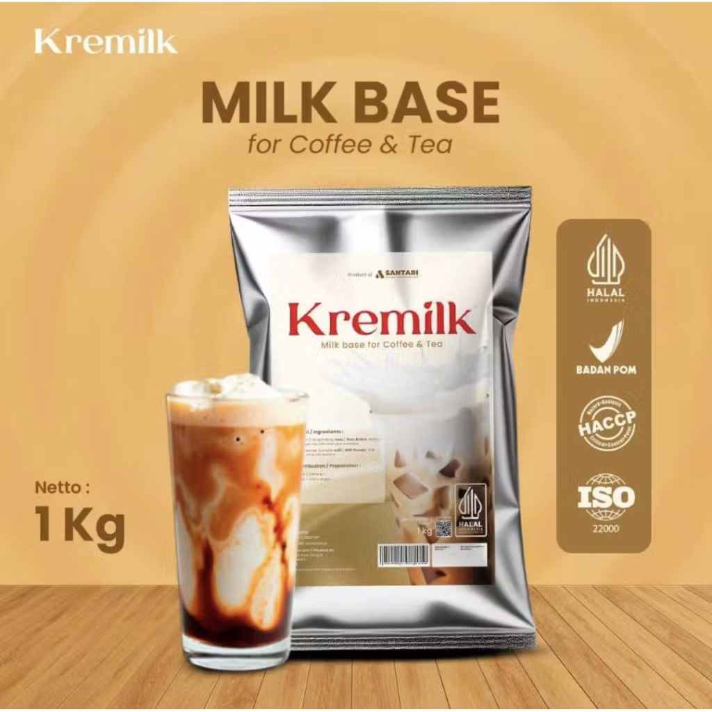 

KREMILK Milk Base Powder Premium Untuk Kopi Susu dan Minuman Creamy 1000Gr / 1Kg