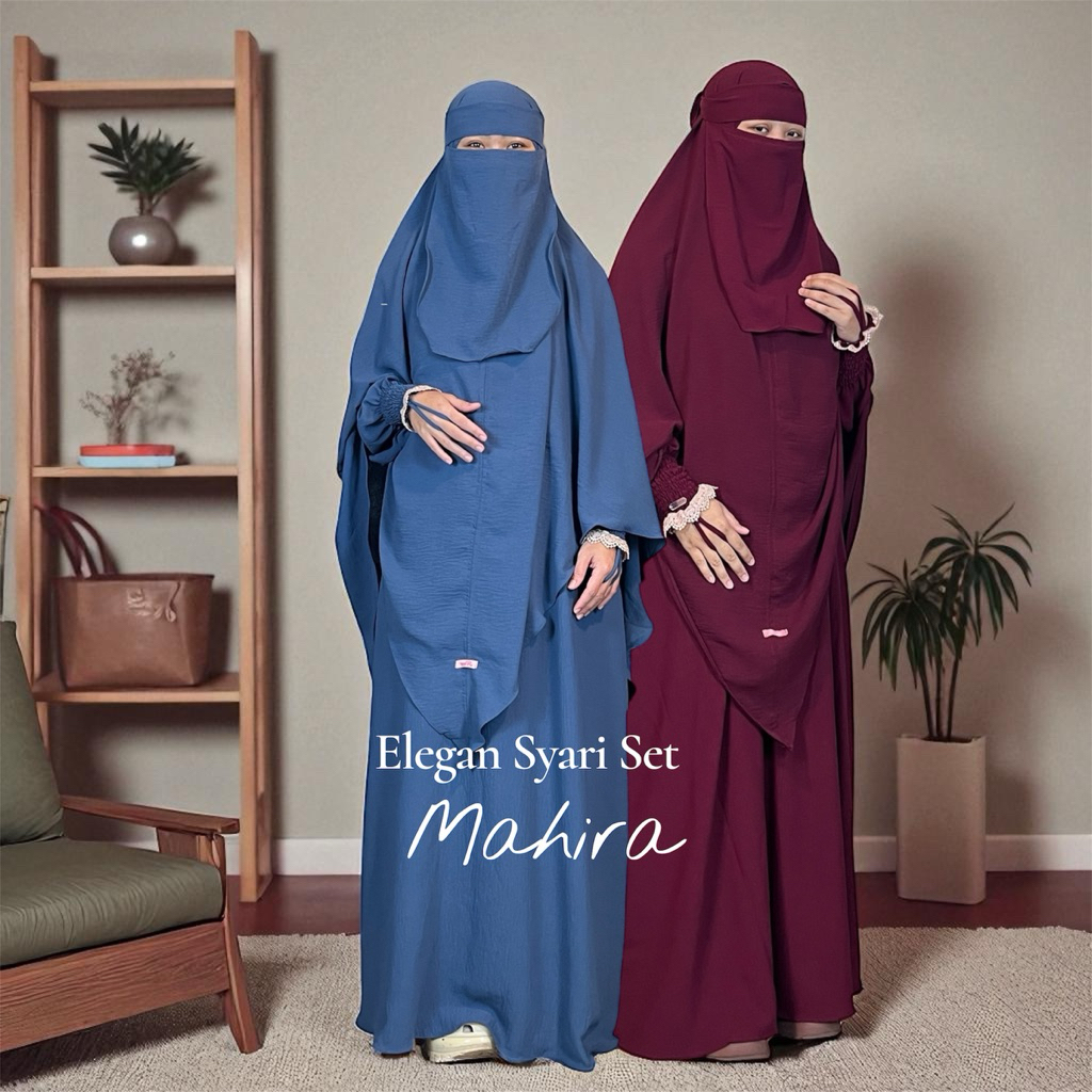 MAHIRA Syari Set Khimar Jumbo Free Cadar Niqob Bandana