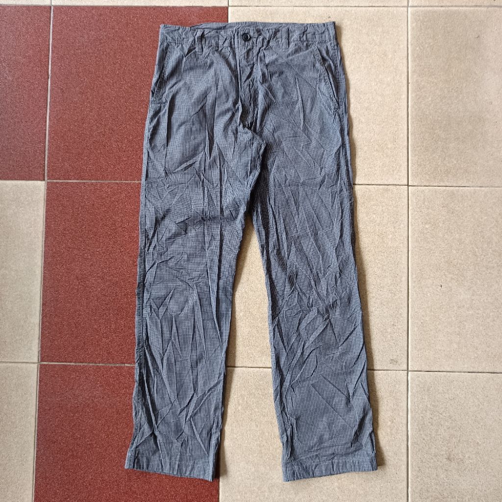 celana panjang uniqlo tartan grey