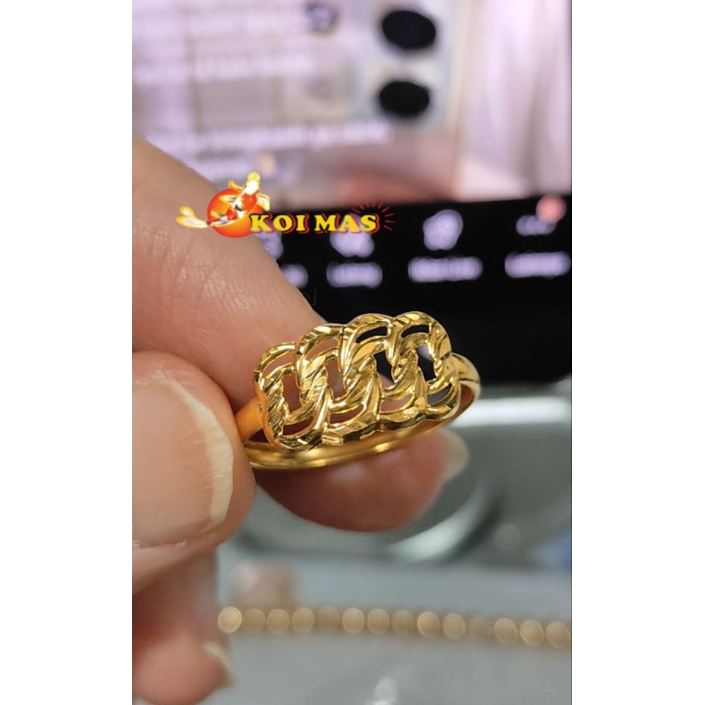Cincin Sisik Naga Emas 8K