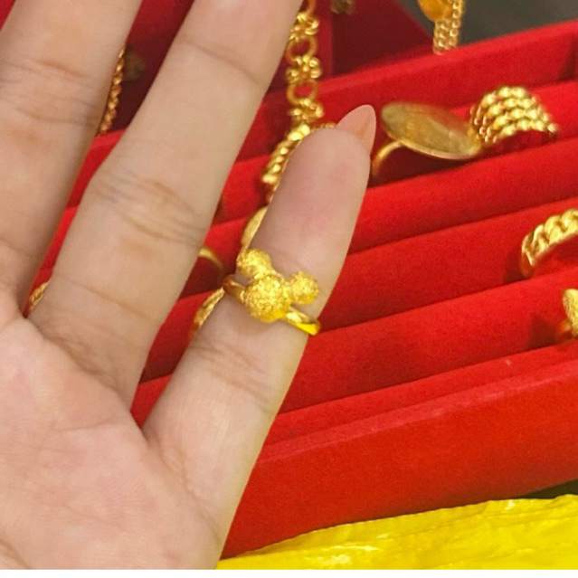 cincin anak cincin bayi miky replika emas 24k free size bisa dibesar kecilkan cantik
