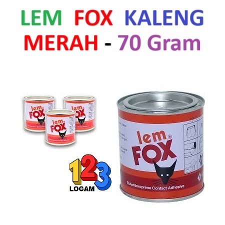 

[12 Pcs] Lem Fox Kaleng Warna Merah 70 Gram