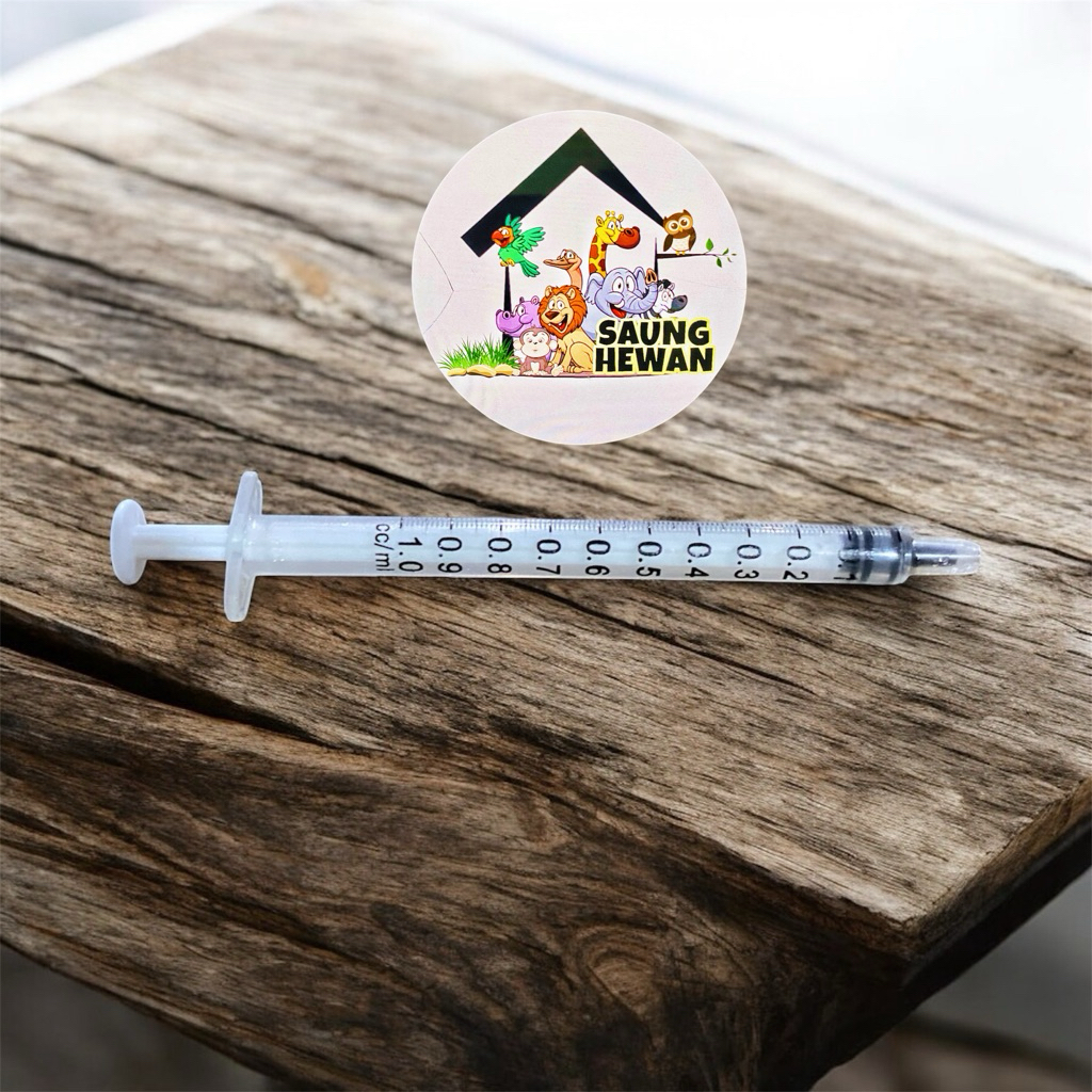 Spet Suntikan 1ml 1cc lengkap dengan jarum untuk hewan kelinci marmut kucing anjing ayam dll
